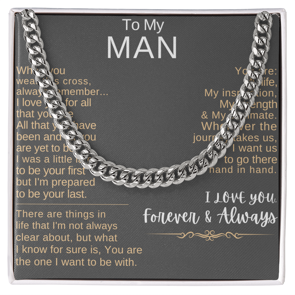 "To My Man" - Hand-in-Hand Cross Necklace