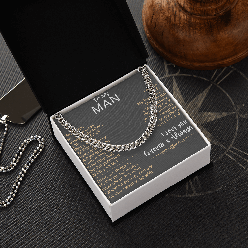 "To My Man" - Hand-in-Hand Cross Necklace