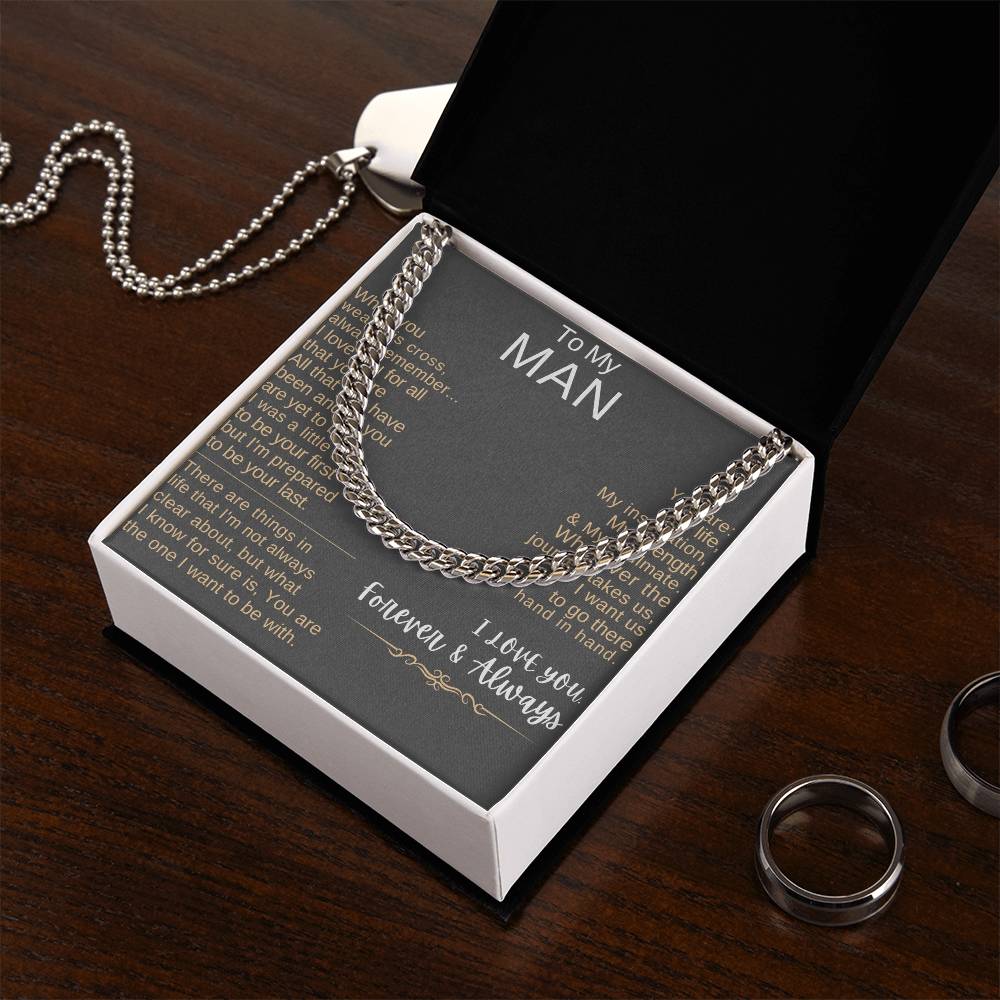 "To My Man" - Hand-in-Hand Cross Necklace
