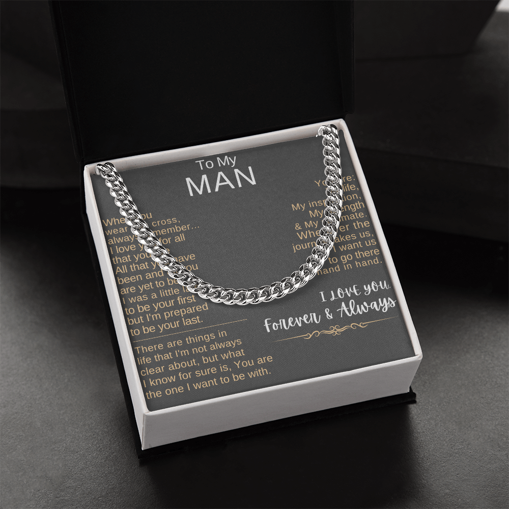 "To My Man" - Hand-in-Hand Cross Necklace