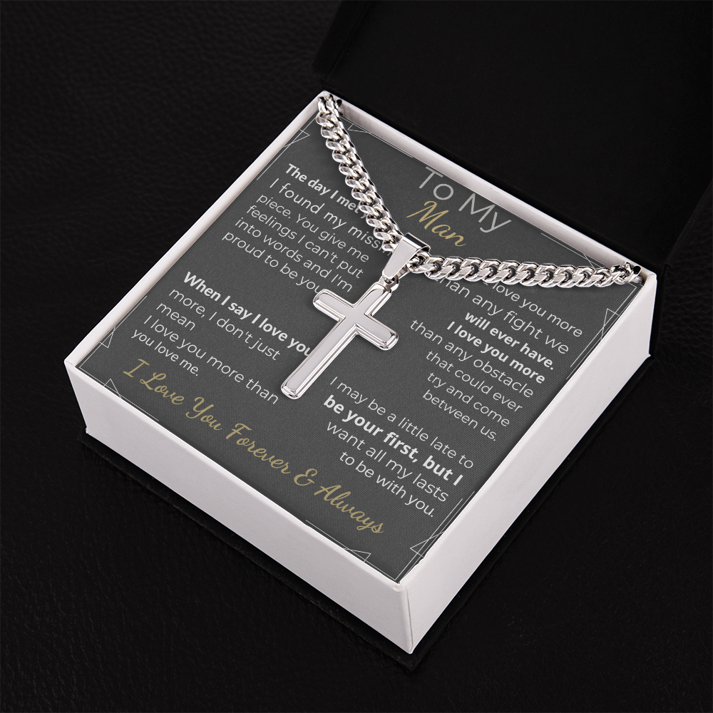 "To My Man" - Forever & Always Cross Necklace