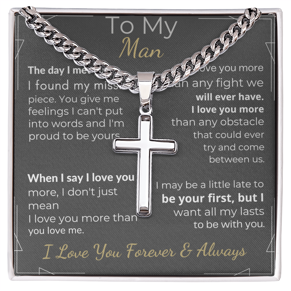 "To My Man" - Forever & Always Cross Necklace