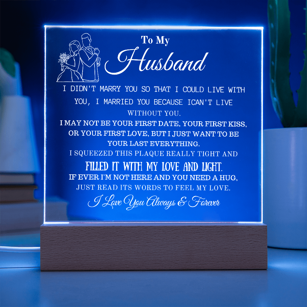 "To My Husband" - Engraved Acrylic Love Plaque