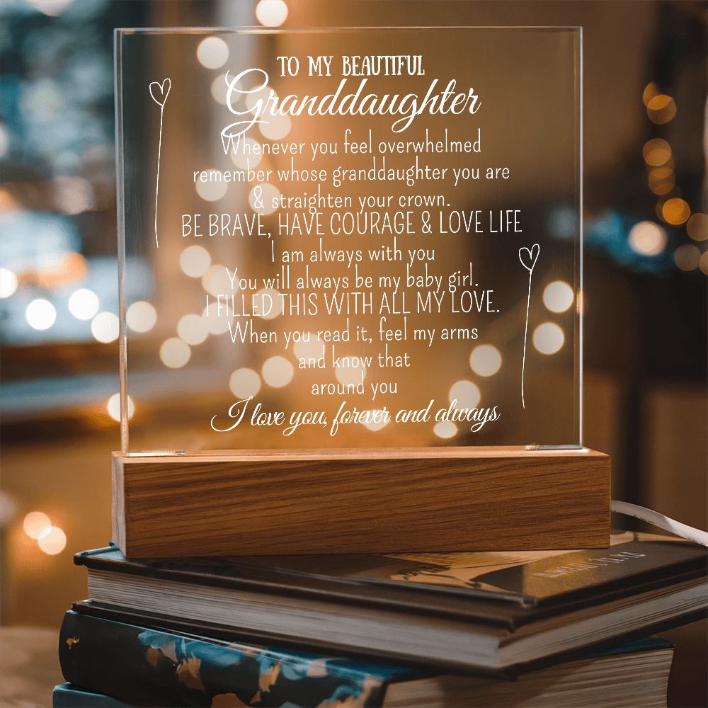 "To My Granddaughter" - Heartfelt Acrylic Plaque