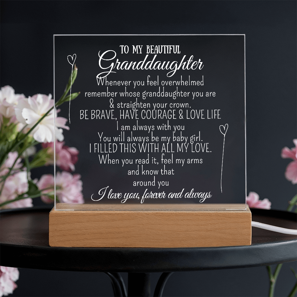 "To My Granddaughter" - Heartfelt Acrylic Plaque