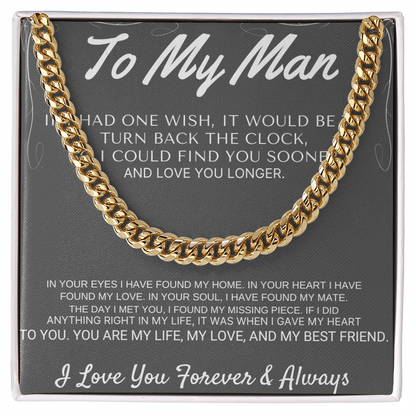 "To My Man" - My Missing Piece Cross Necklace