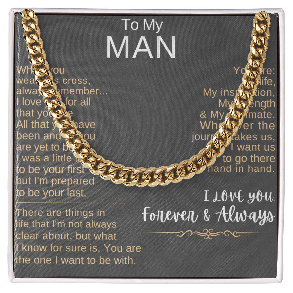 "To My Man" - Hand-in-Hand Cross Necklace