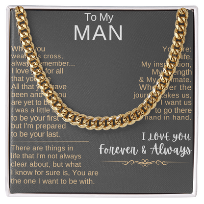 "To My Man" - Hand-in-Hand Cross Necklace