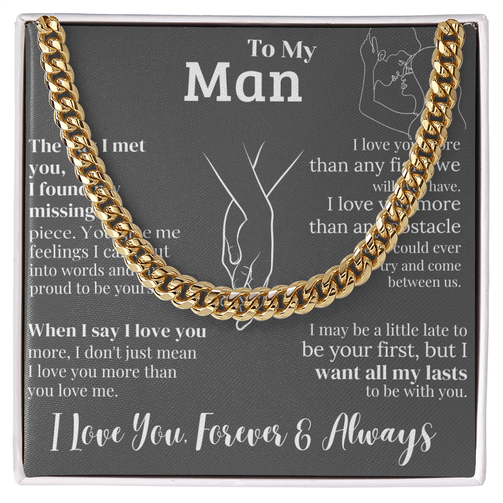 "To My Man" - Engraved Cross Necklace