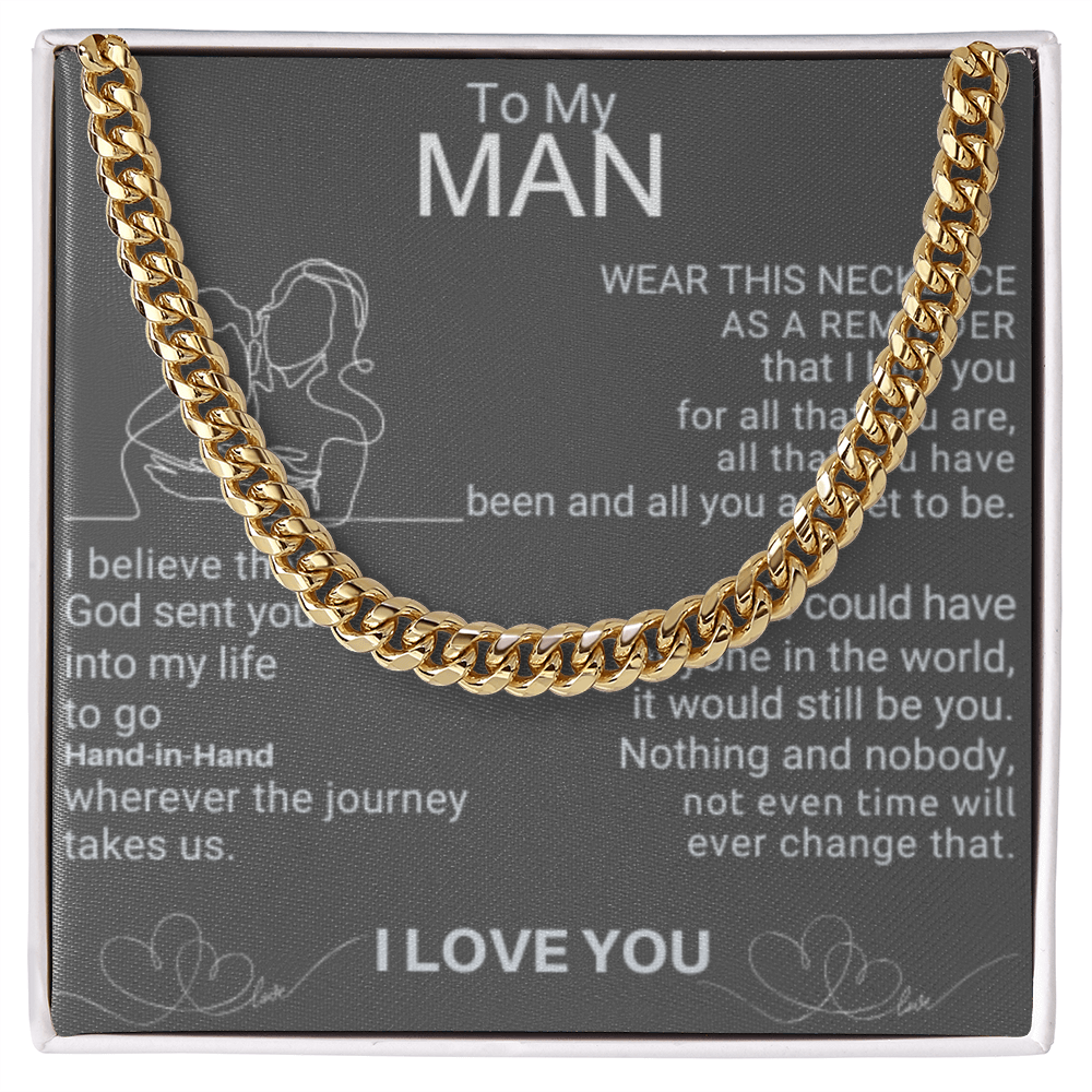 "To My Man" - Hand-in-Hand Cross Necklace