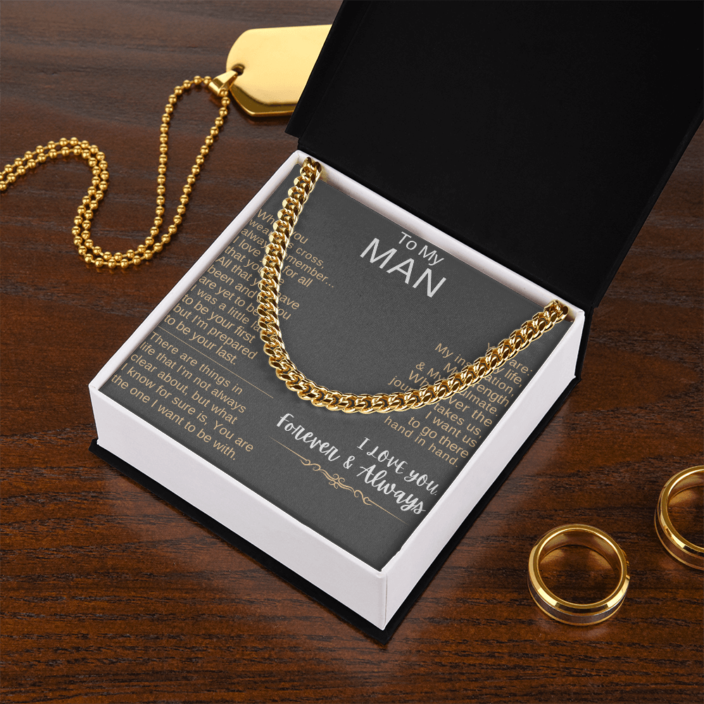 "To My Man" - Hand-in-Hand Cross Necklace