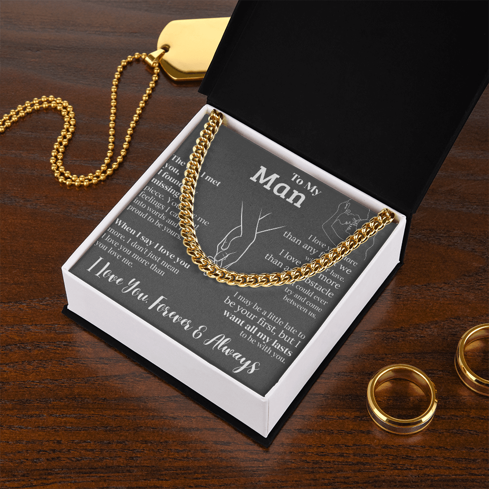 "To My Man" - Engraved Cross Necklace