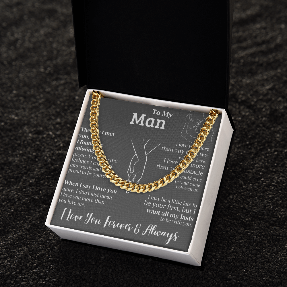 "To My Man" - Engraved Cross Necklace