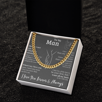"To My Man" - Engraved Cross Necklace