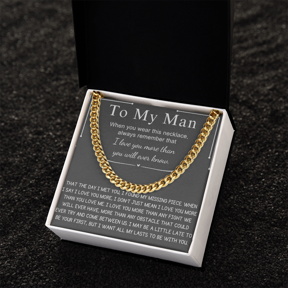 "To My Man" - Engraved Cross Necklace