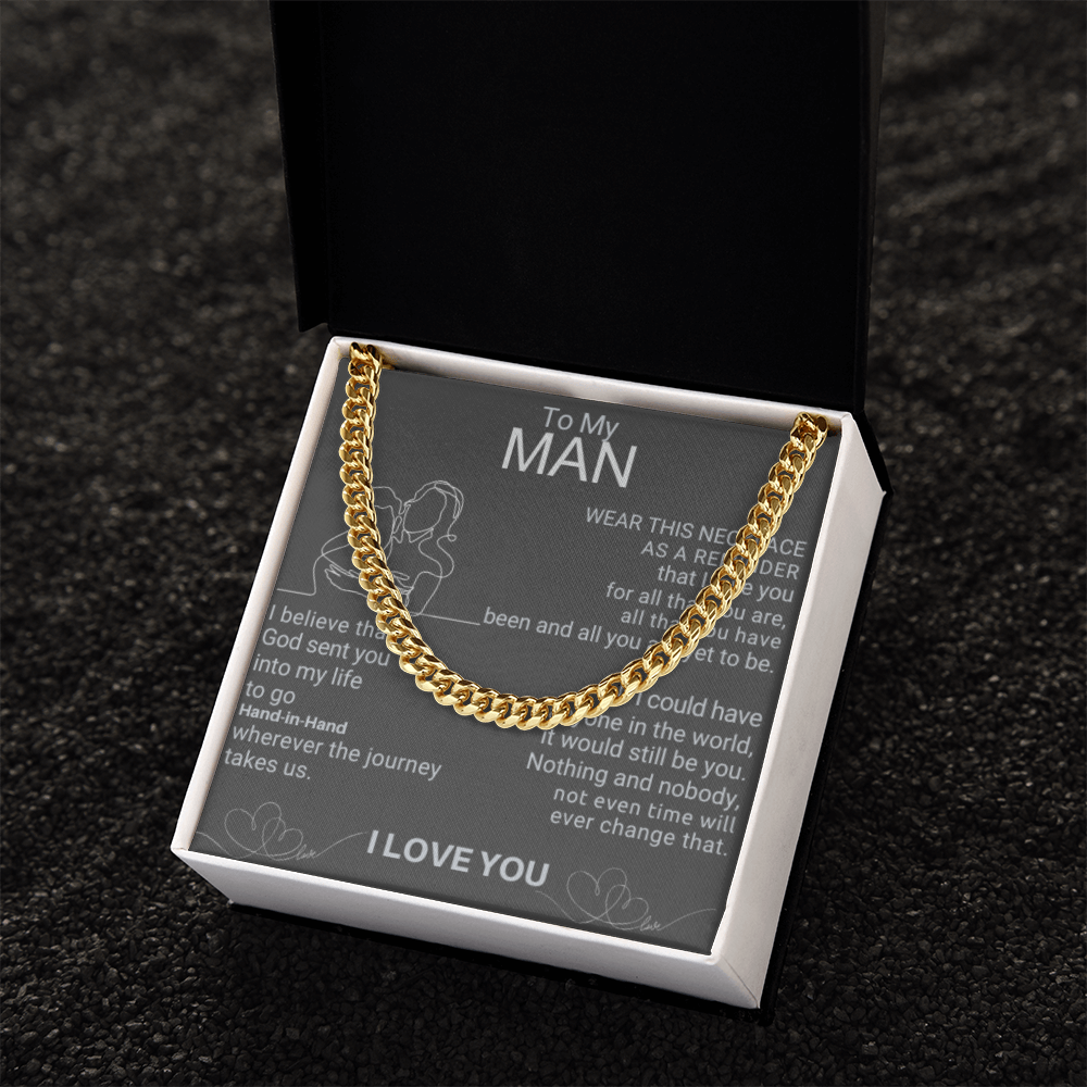 "To My Man" - Hand-in-Hand Cross Necklace