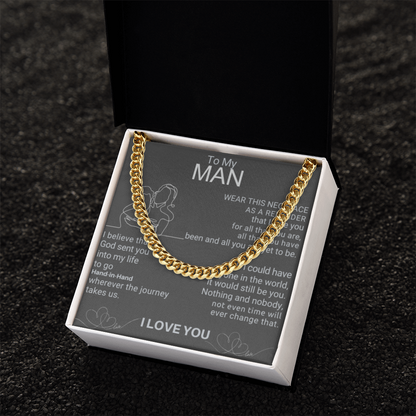 "To My Man" - Hand-in-Hand Cross Necklace