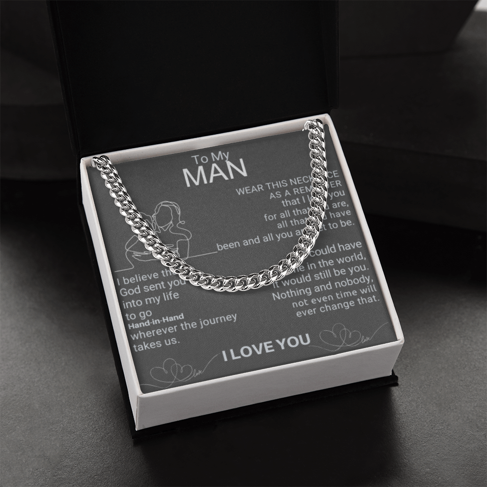 "To My Man" - Hand-in-Hand Cross Necklace