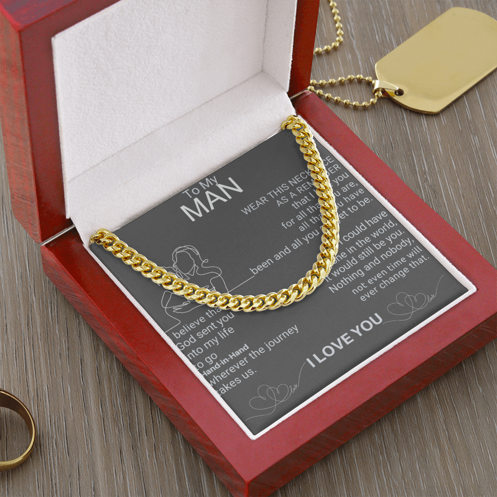 "To My Man" - Hand-in-Hand Cross Necklace