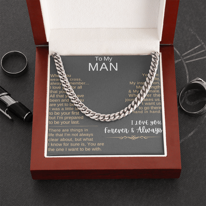 "To My Man" - Hand-in-Hand Cross Necklace