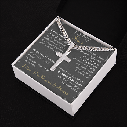 "To My Man" - Forever & Always Cross Necklace