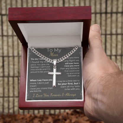 "To My Man" - Forever & Always Cross Necklace