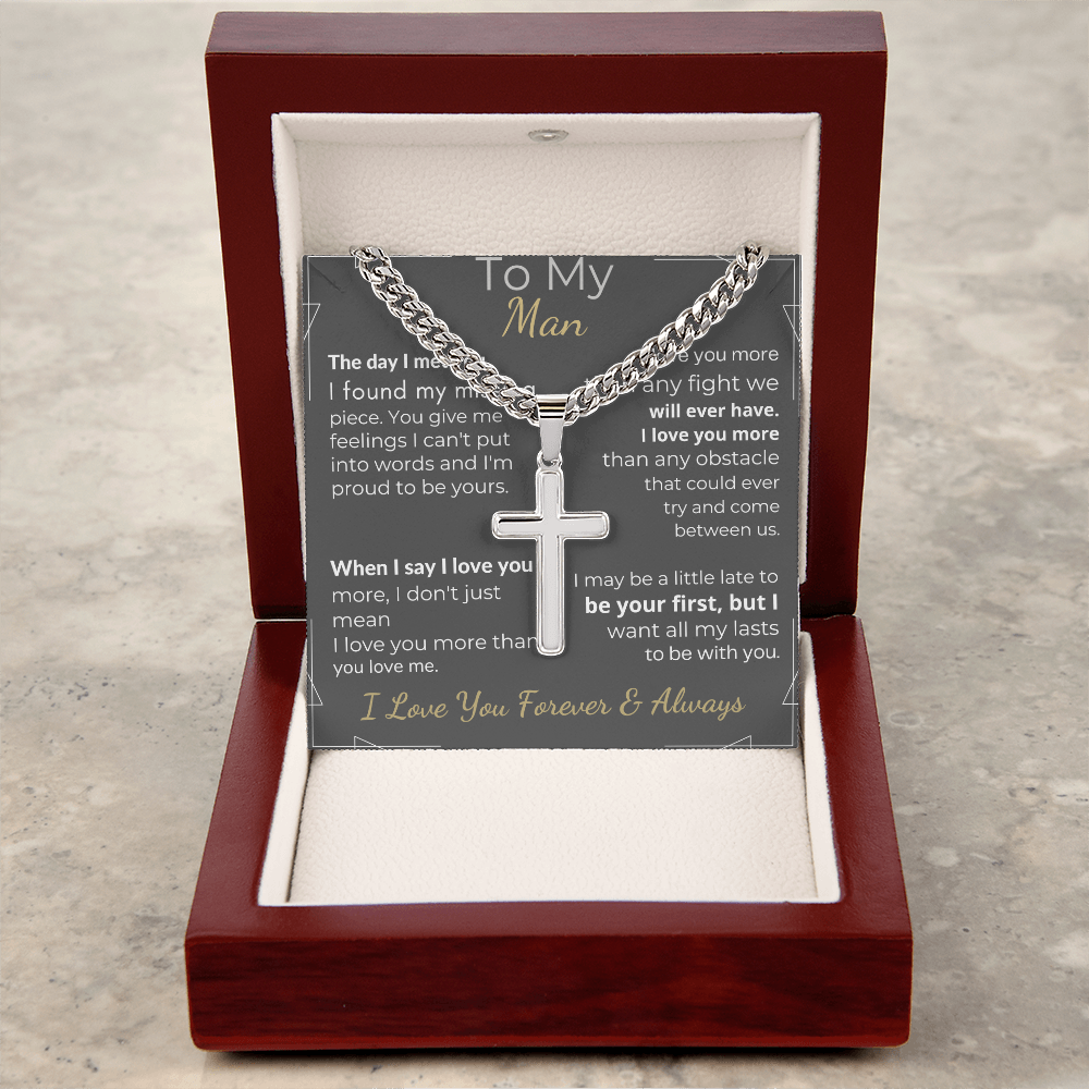 "To My Man" - Forever & Always Cross Necklace