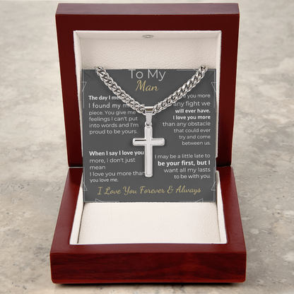 "To My Man" - Forever & Always Cross Necklace