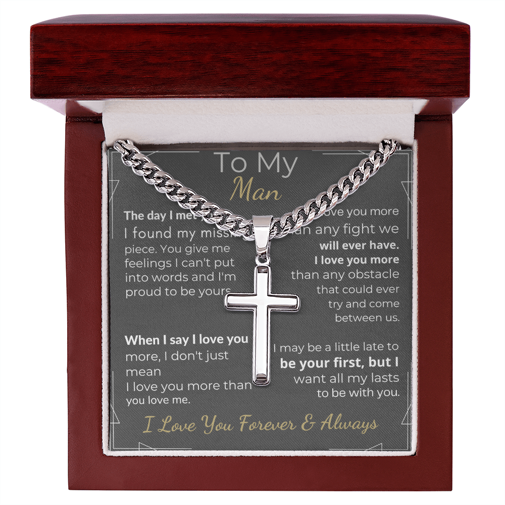 "To My Man" - Forever & Always Cross Necklace
