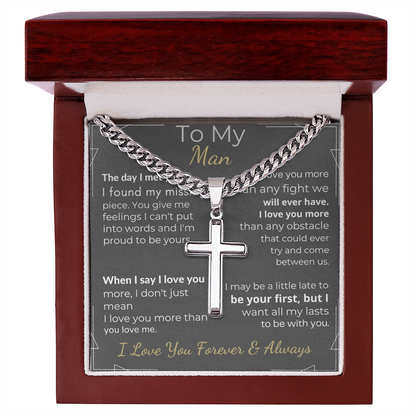 "To My Man" - Forever & Always Cross Necklace