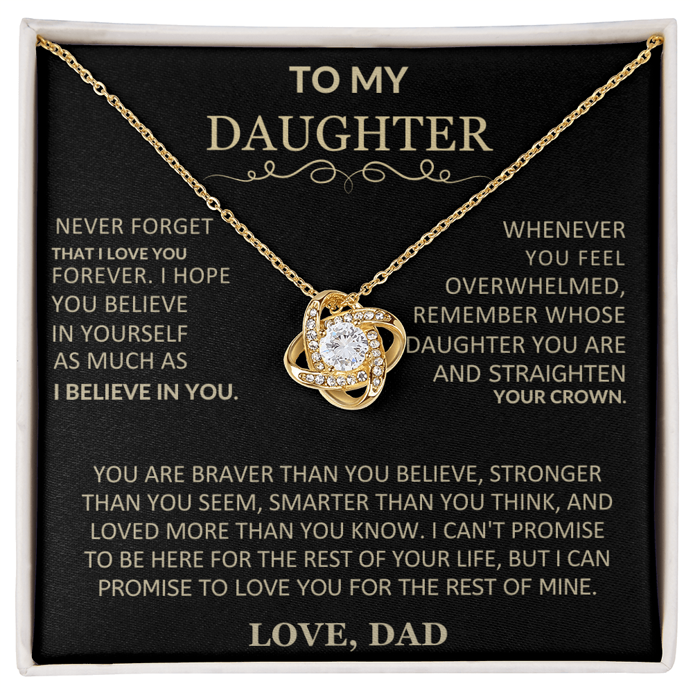 Beautiful Gift for Daughter From Dad "Never Forget That I Love You" Necklace