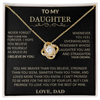 Beautiful Gift for Daughter From Dad "Never Forget That I Love You" Necklace
