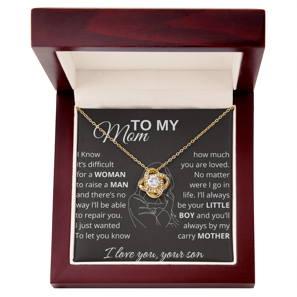 To My Mom - I'll Always Be Your Little Boy - Love Knot Necklace