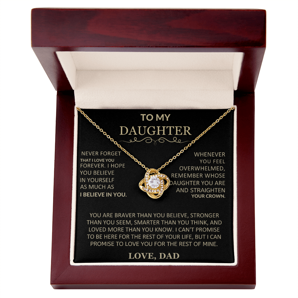 Beautiful Gift for Daughter From Dad "Never Forget That I Love You" Necklace