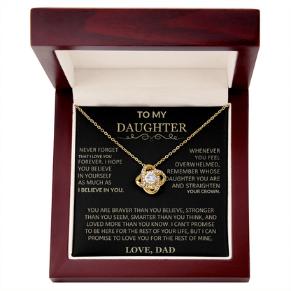 Beautiful Gift for Daughter From Dad "Never Forget That I Love You" Necklace