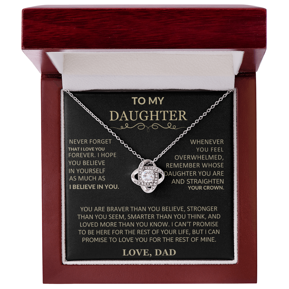 Beautiful Gift for Daughter From Dad "Never Forget That I Love You" Necklace