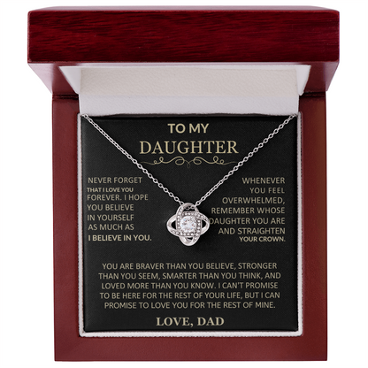 Beautiful Gift for Daughter From Dad "Never Forget That I Love You" Necklace