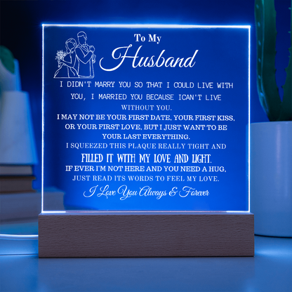 "To My Husband" - Engraved Acrylic Love Plaque
