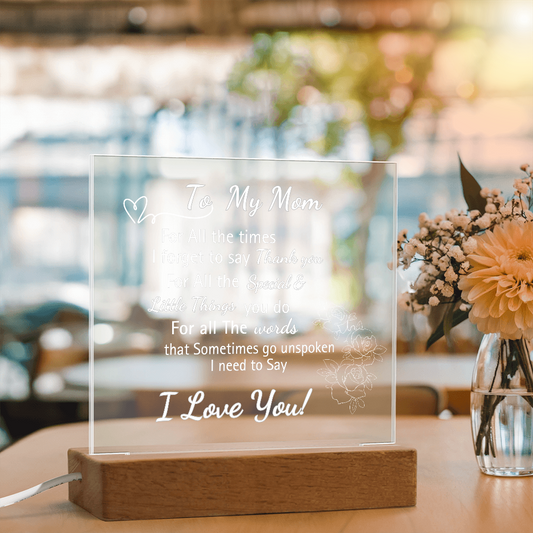 Personalized Engraved Acrylic "I Love You Mom"