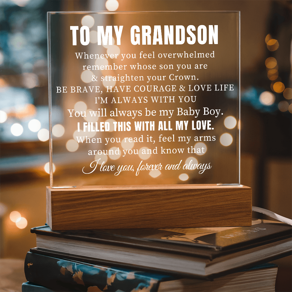 "To My Grandson" - Inspirational Acrylic Plaque