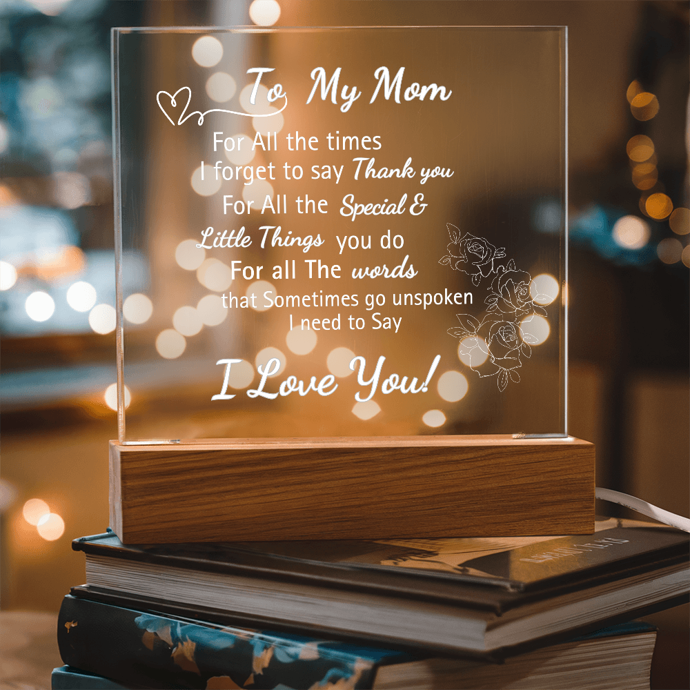 Personalized Engraved Acrylic "I Love You Mom"