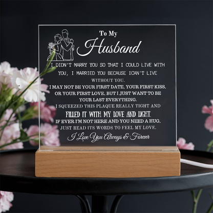 "To My Husband" - Engraved Acrylic Love Plaque