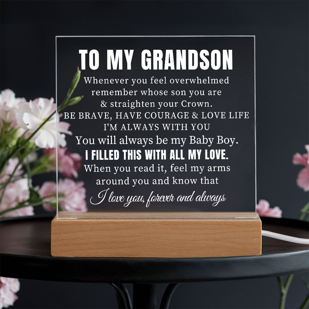 "To My Grandson" - Inspirational Acrylic Plaque
