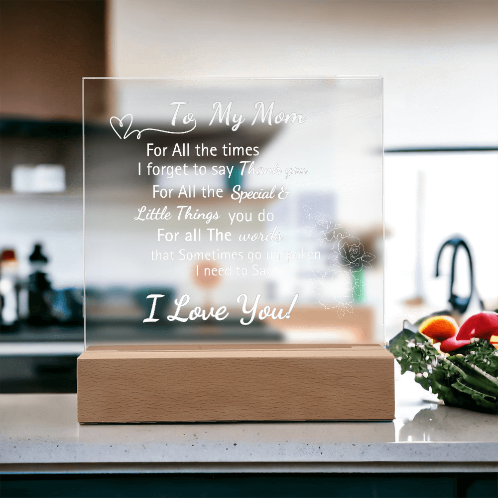 Personalized Engraved Acrylic "I Love You Mom"