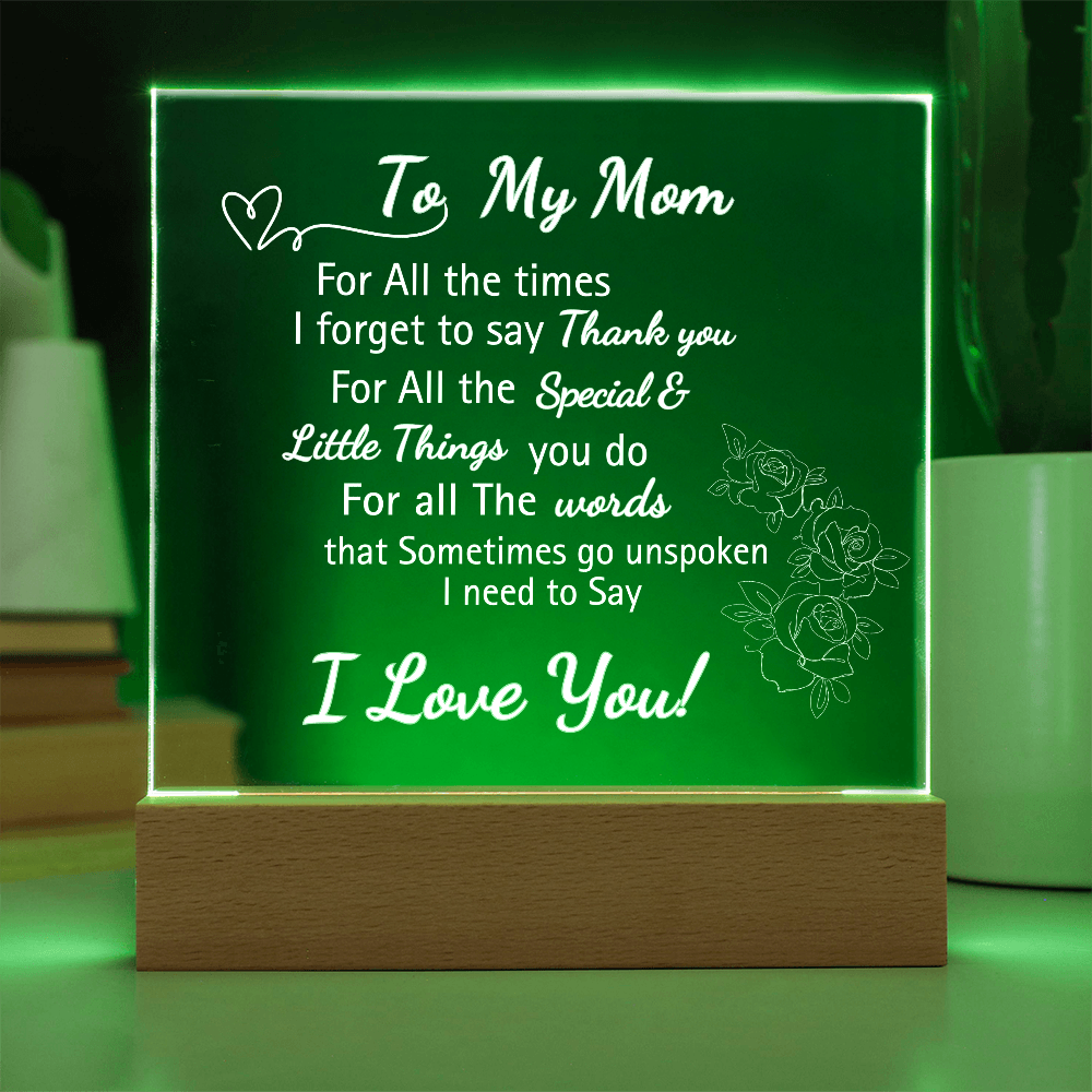 Personalized Engraved Acrylic "I Love You Mom"