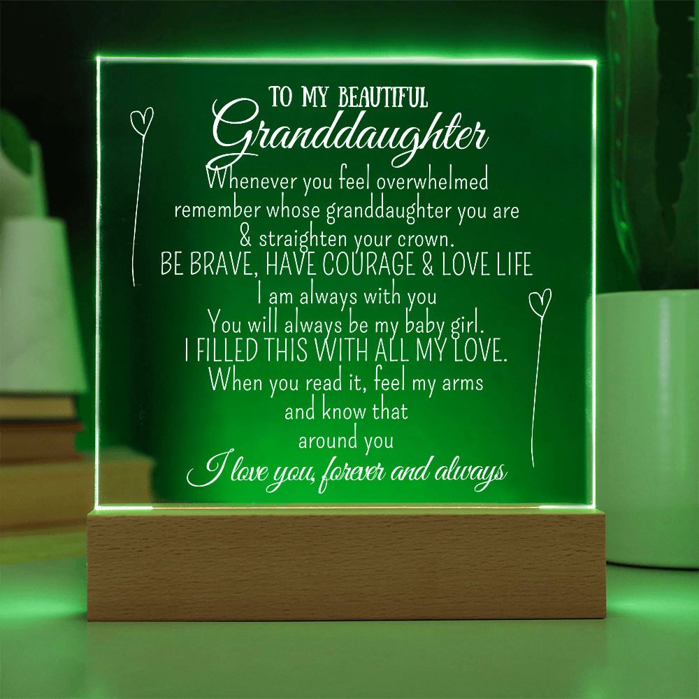 "To My Granddaughter" - Heartfelt Acrylic Plaque