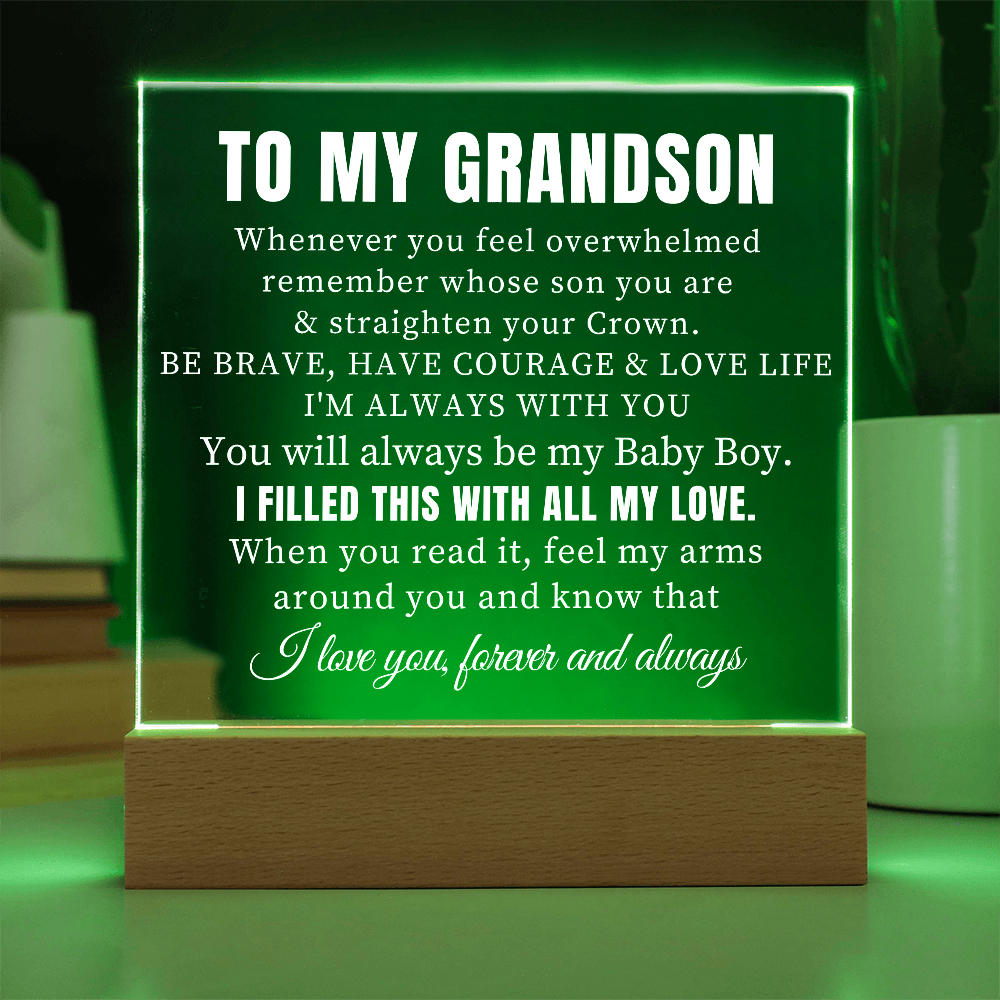 "To My Grandson" - Inspirational Acrylic Plaque