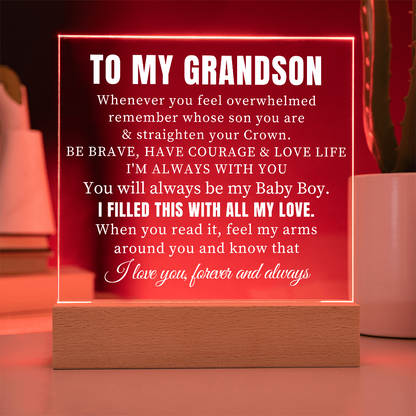 "To My Grandson" - Inspirational Acrylic Plaque