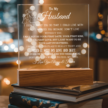 "To My Husband" - Engraved Acrylic Love Plaque