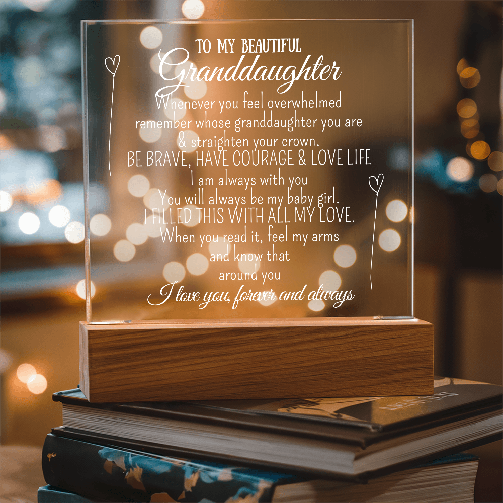 "To My Granddaughter" - Heartfelt Acrylic Plaque